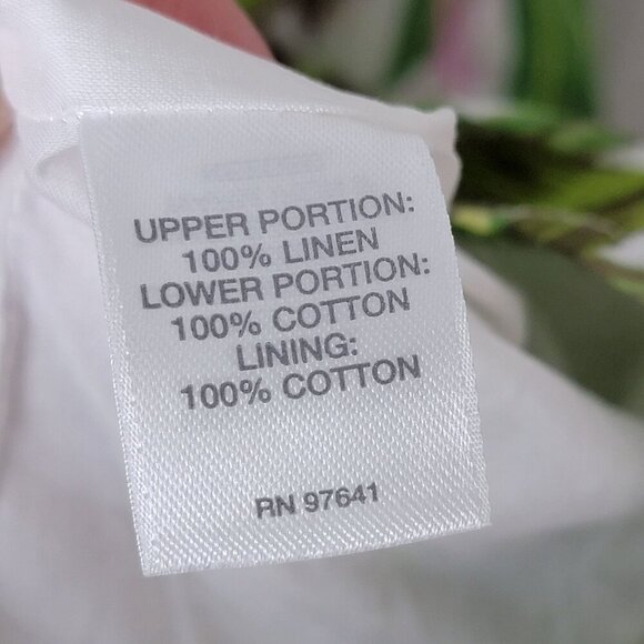 J. Jill Linen Blend Striped Botanical Hawaiian Floral Sleeveless Sheath Dress XL - Picture 12 of 13